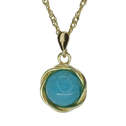 Gemstone 14k gold pendant necklace