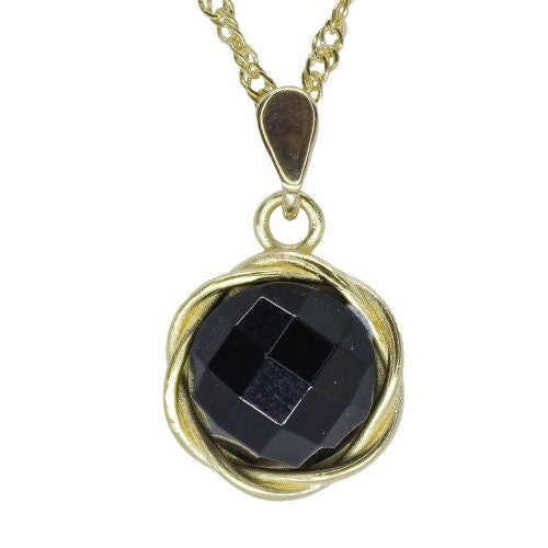 Blue stone pendant, Kyanite 14k gold pendant necklace, Blue stone round gold pendant necklace