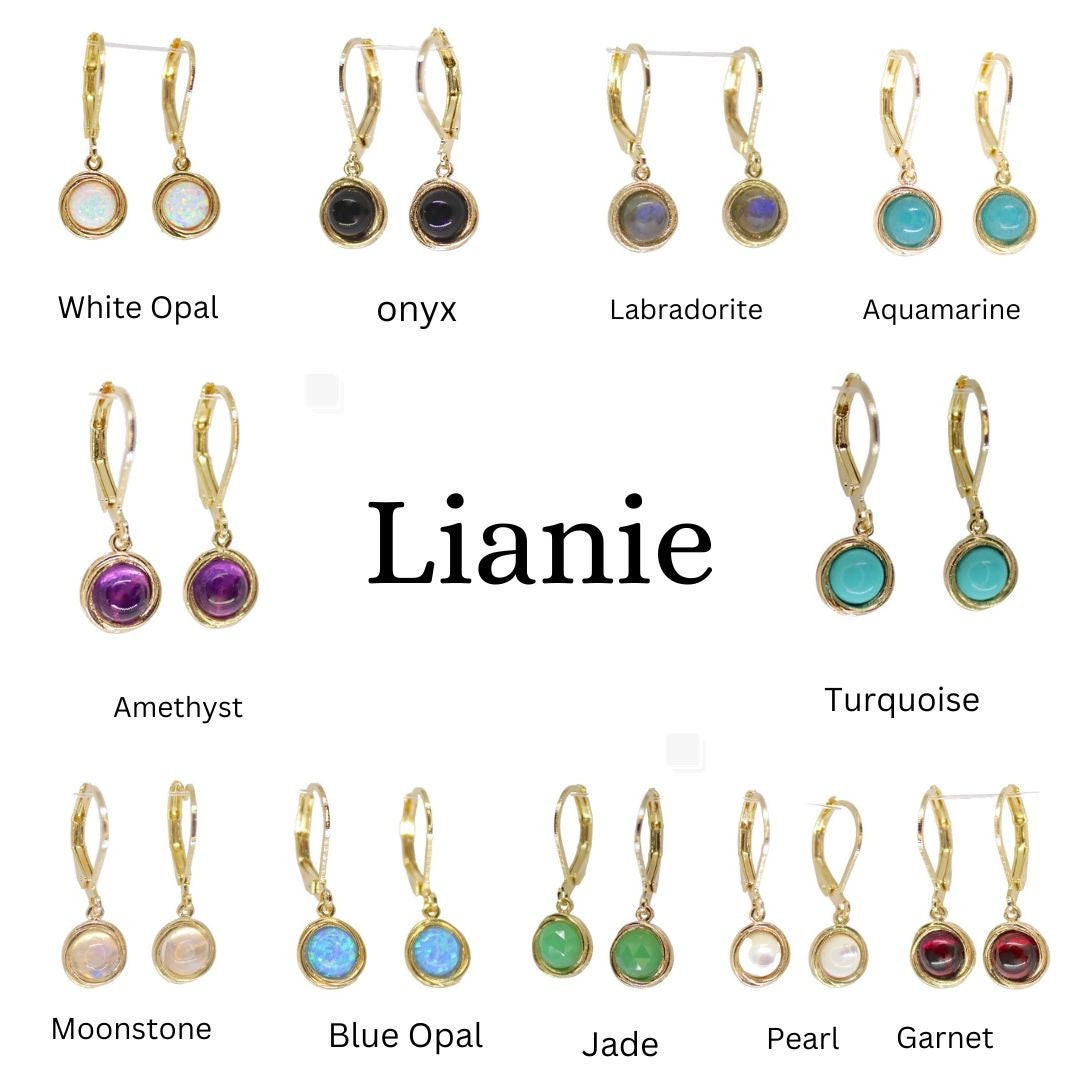 Turquoise solid 14k gold dangle earrings