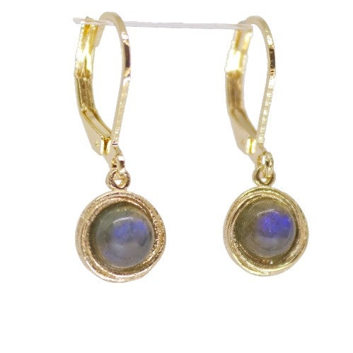 Moonstone 14k gold dangle earrings