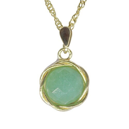 Gemstone 14k gold pendant necklace