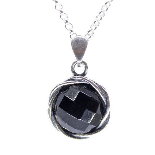 Garnet necklace sterling silver 925