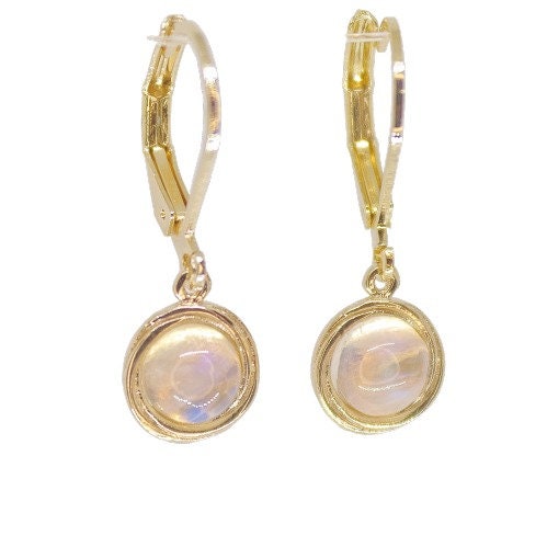 Moonstone 14k gold dangle earrings