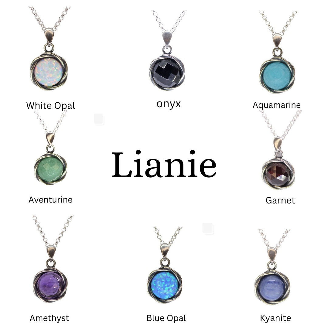 Garnet necklace sterling silver 925