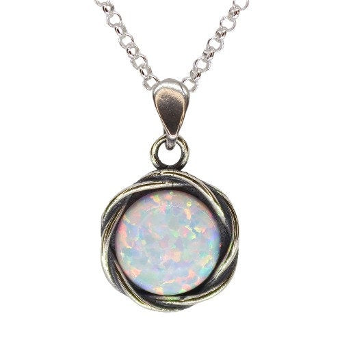 Garnet necklace sterling silver 925