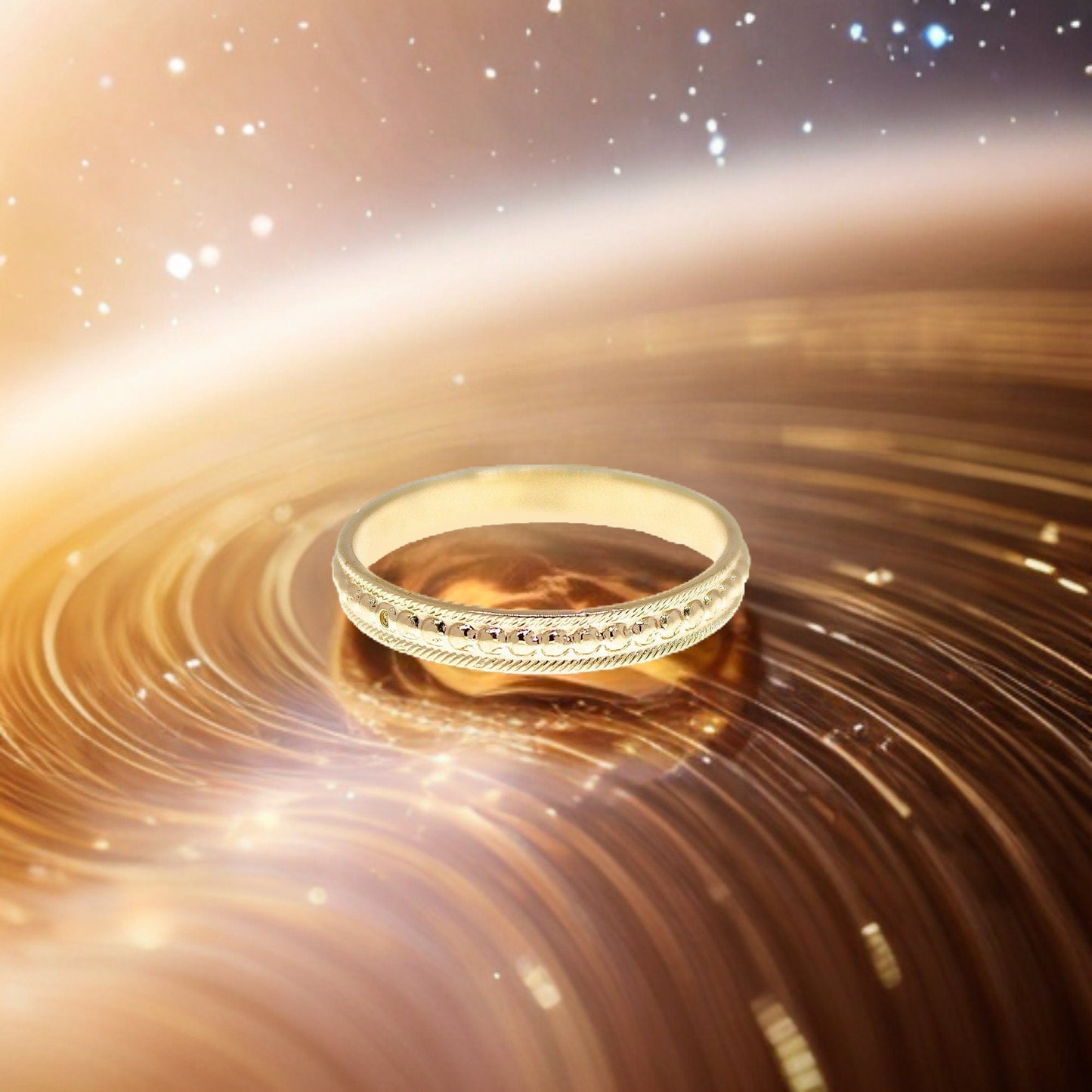 Solid 14k gold ring band