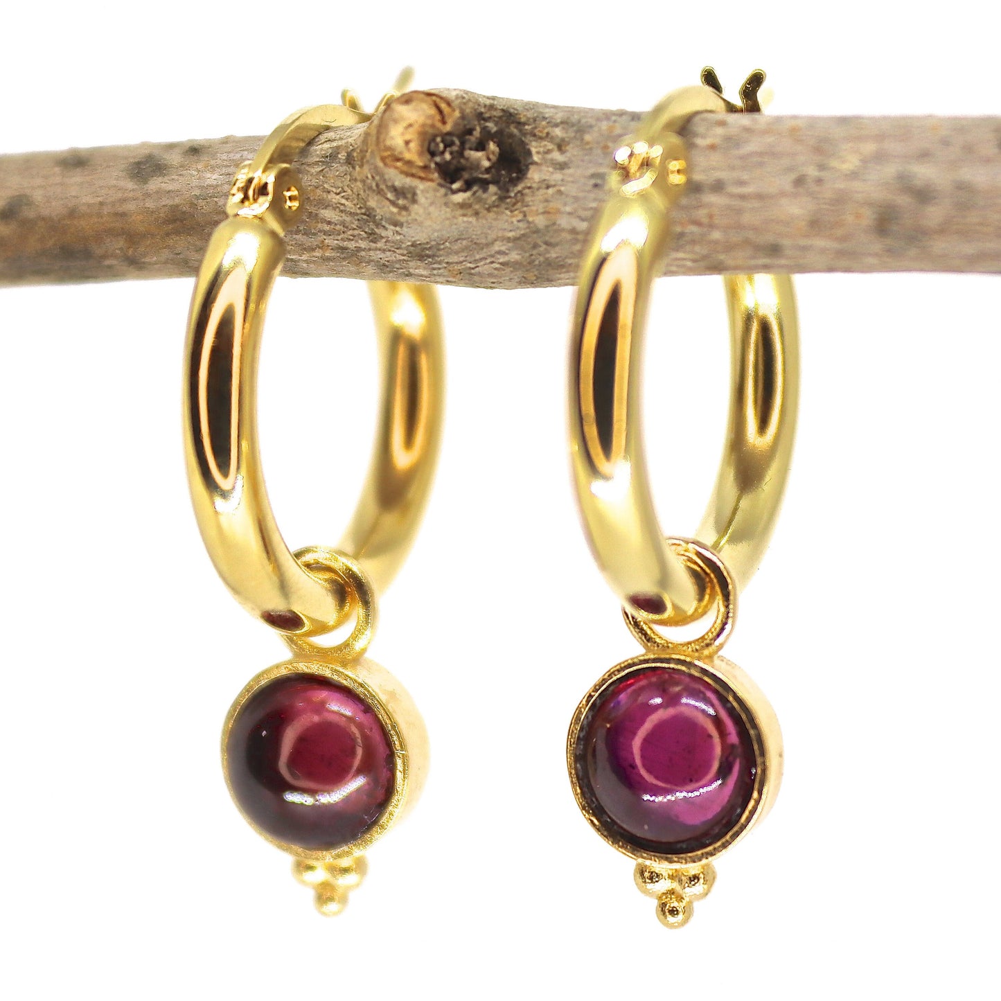 Opal 14k solid gold dangle hoop earrings, Blue opal hoop earrings