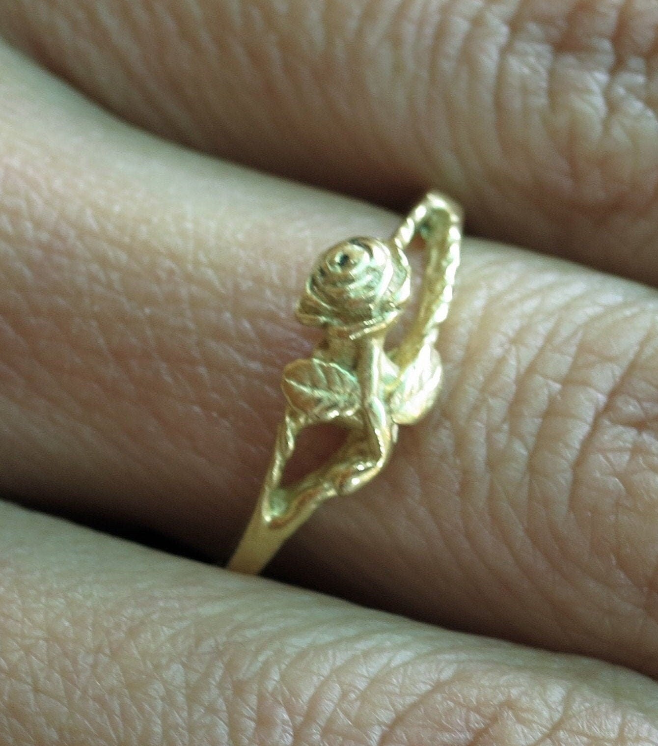 Rose solid 14k gold ring for Women