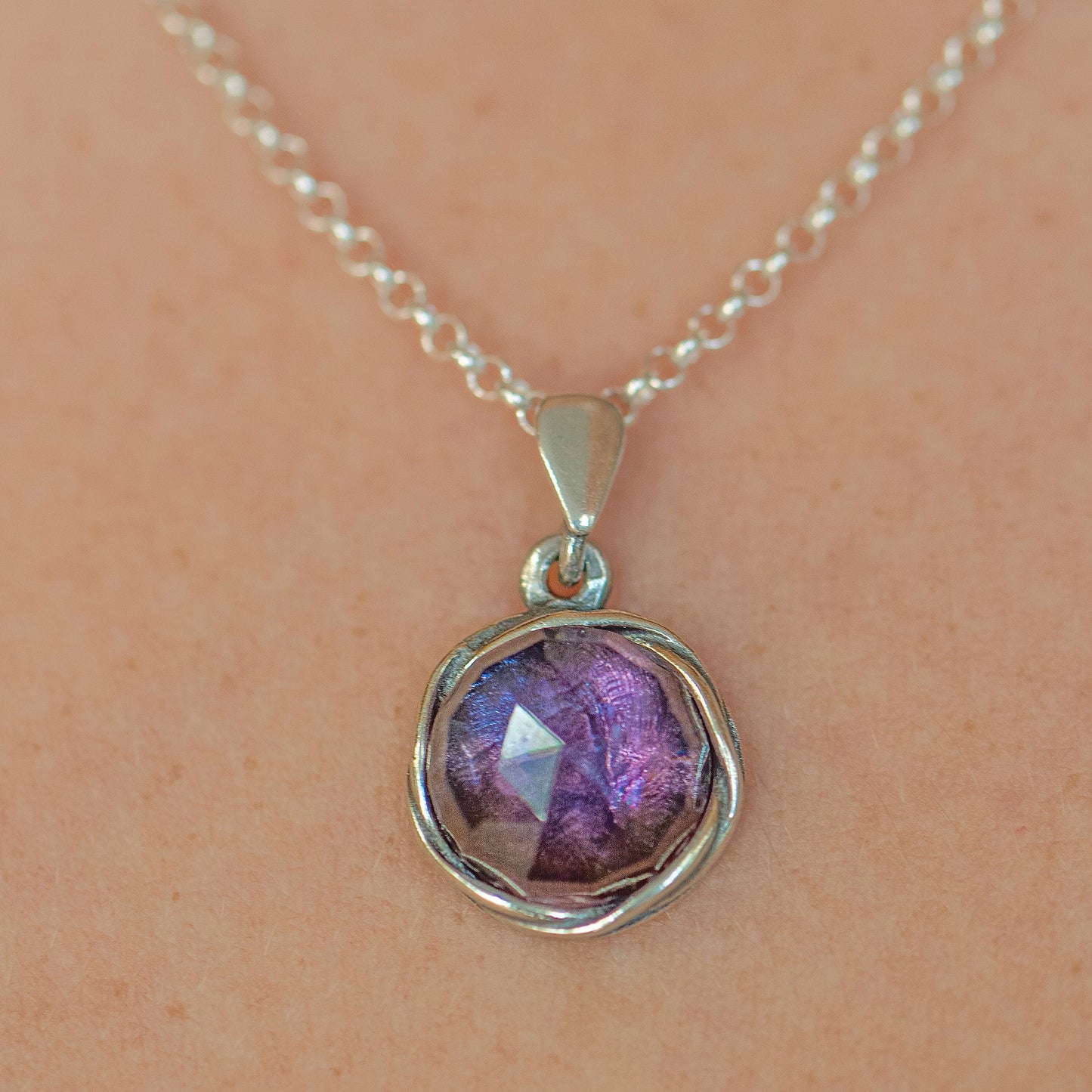 Gemstone sterling silver 925 pendant necklace