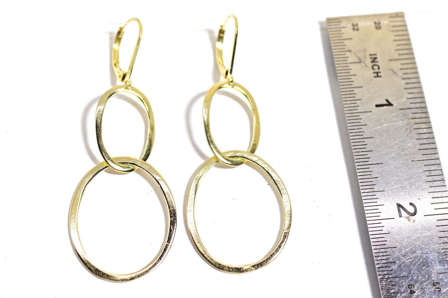 Link 14k gold dangle earrings