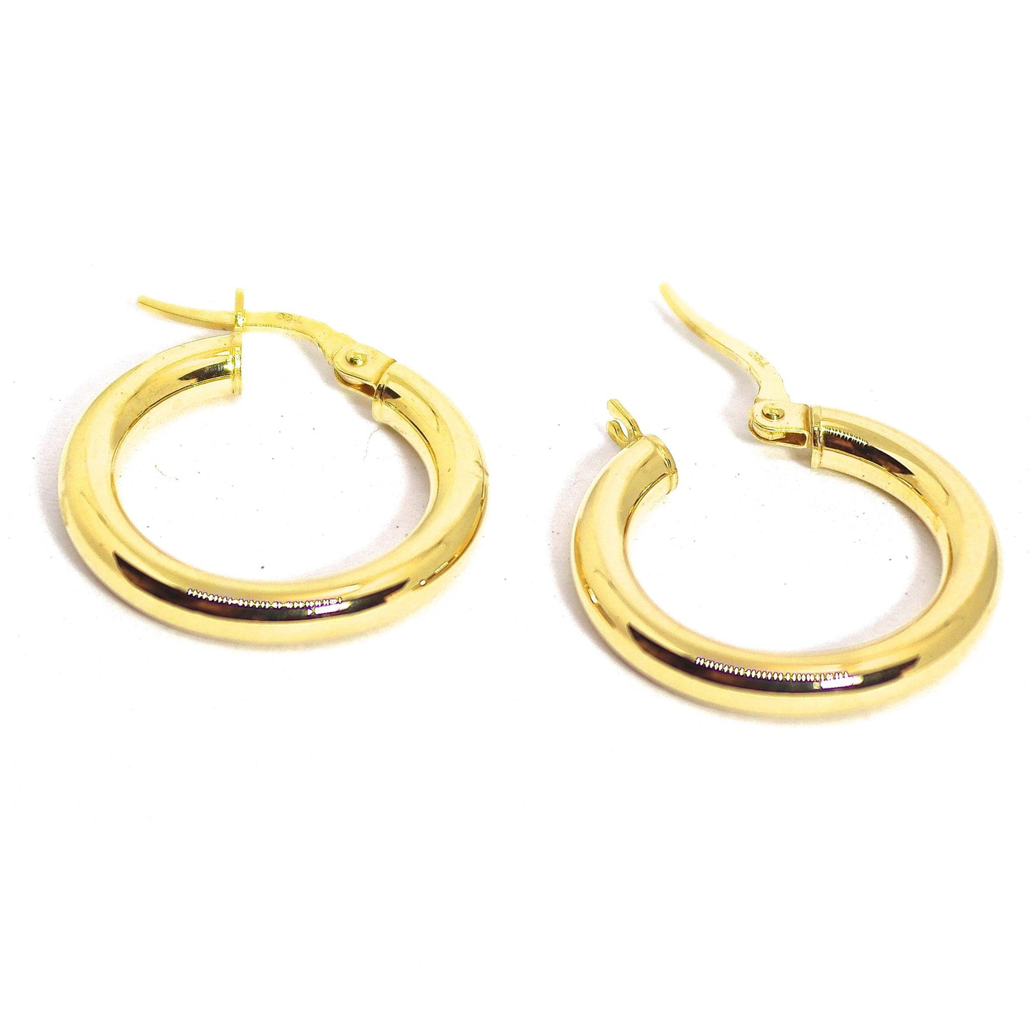 Solid 14k gold hoop earrings, Vintage style hoop earrings