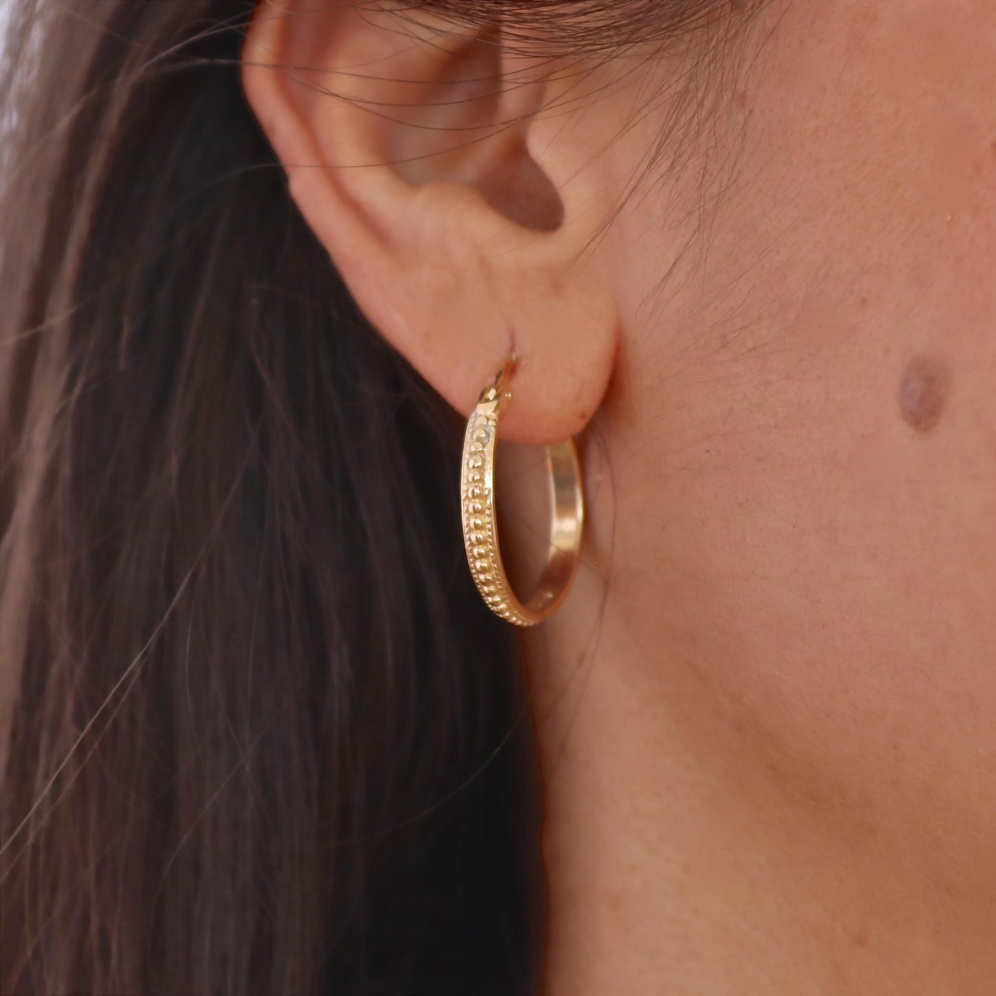 14k gold hoop earrings vintage style