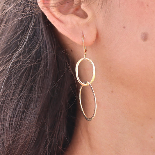Link 14k gold dangle earrings