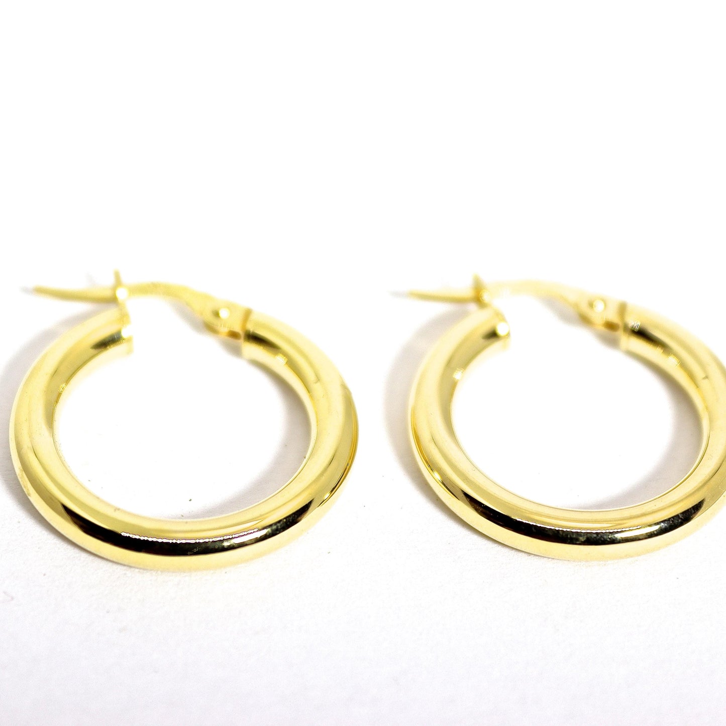 Solid 14k gold hoop earrings, Vintage style hoop earrings