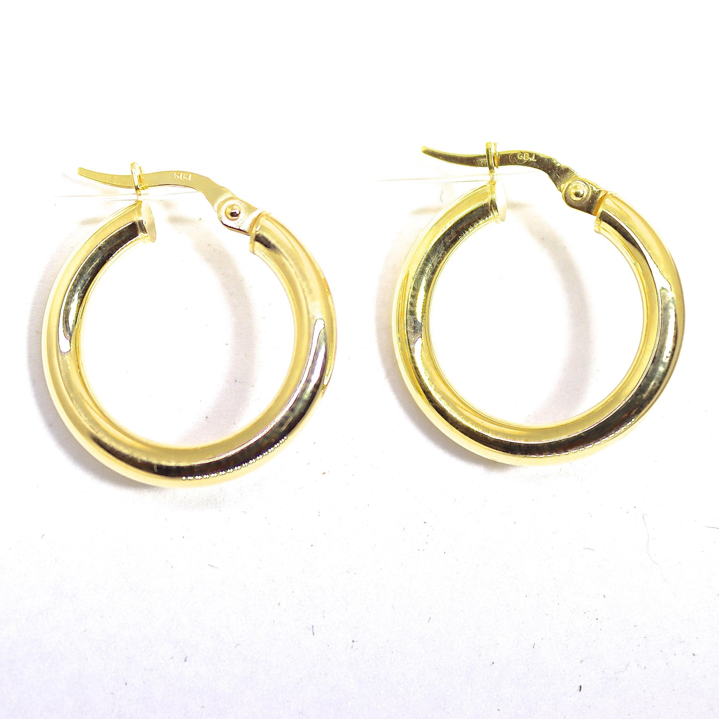Solid 14k gold hoop earrings, Vintage style hoop earrings
