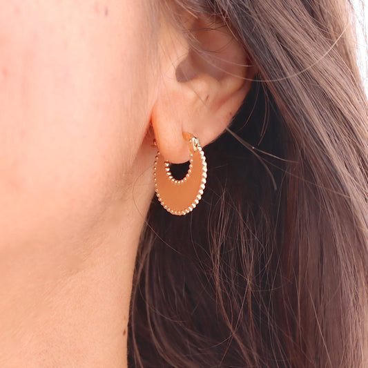 Solid 14k gold Crescent hoop earrings