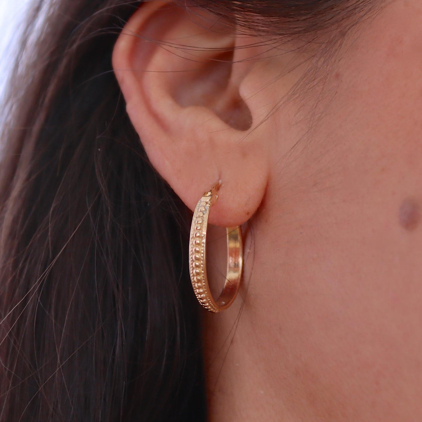 14k gold hoop earrings vintage style