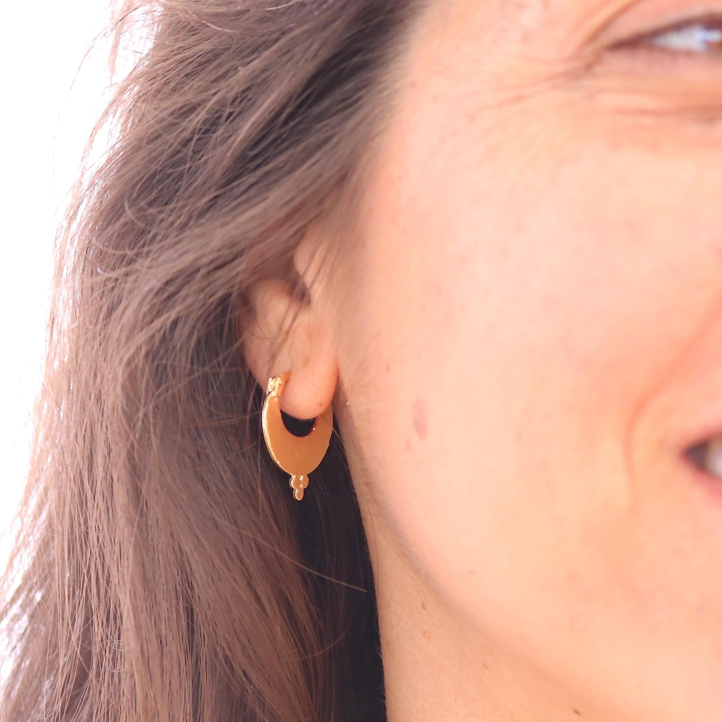 14K solid Gold hoop earrings, Vintage hoop earrings