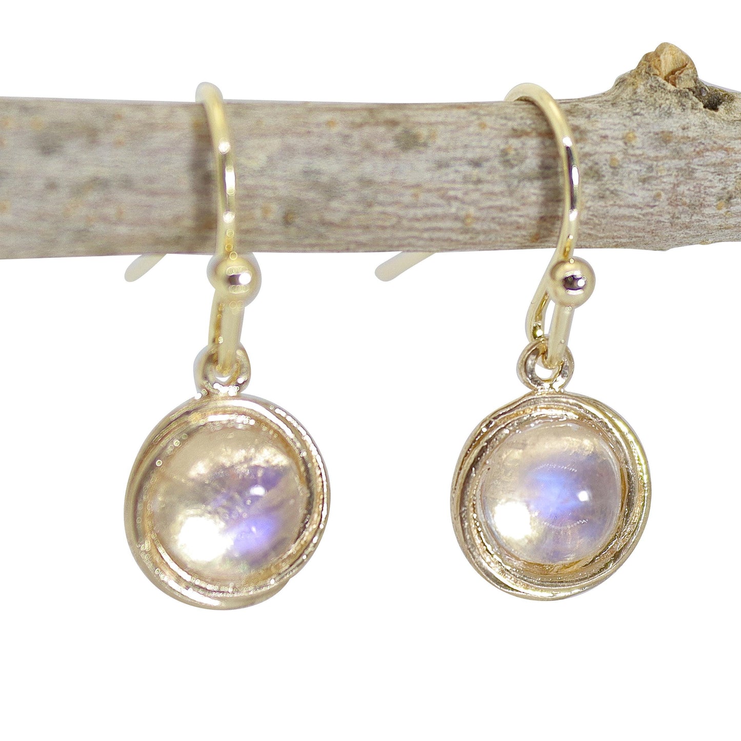 Moonstone 14k gold dangle earrings