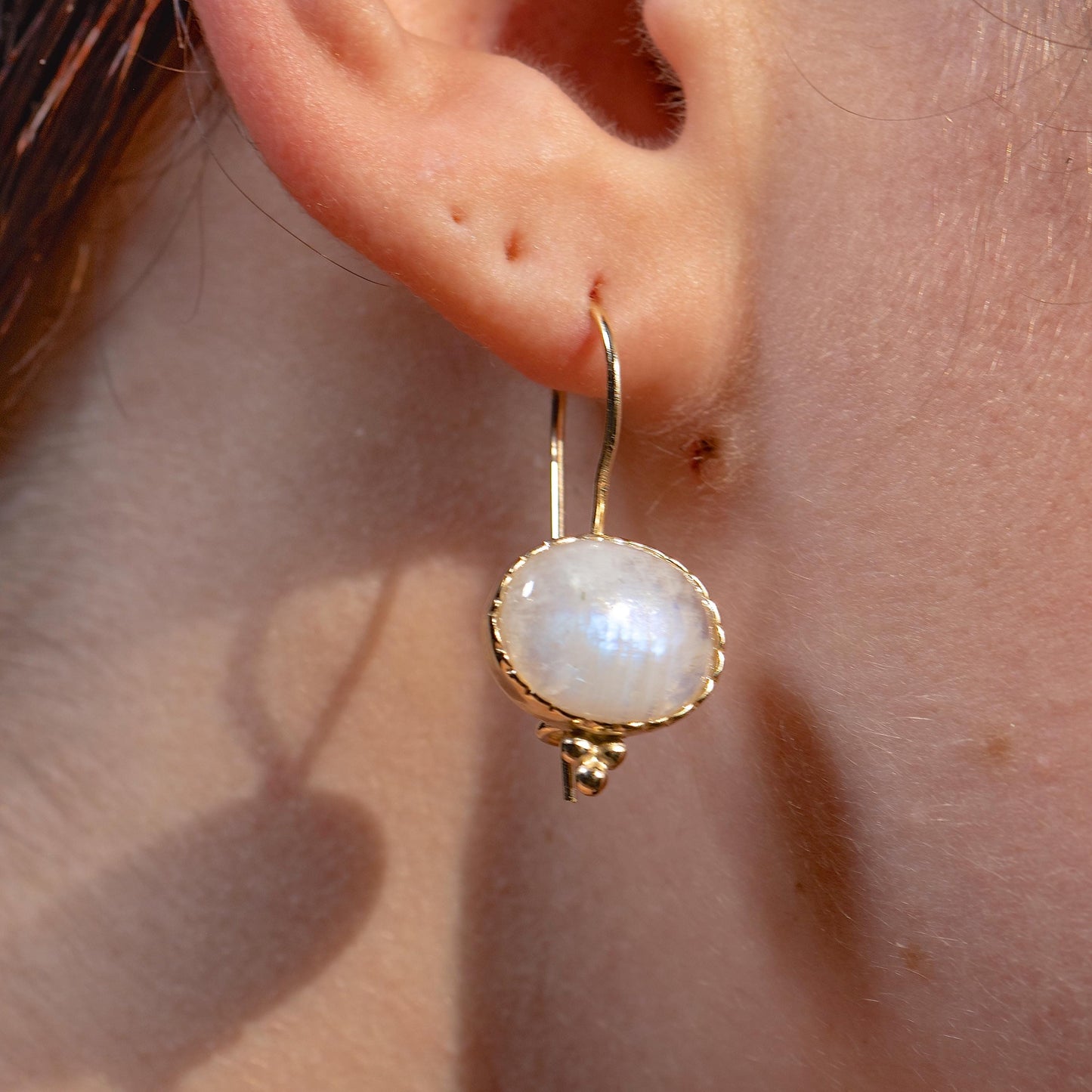 Labradorite gold earrings, 14k gold stone earrings, Big stone earrings