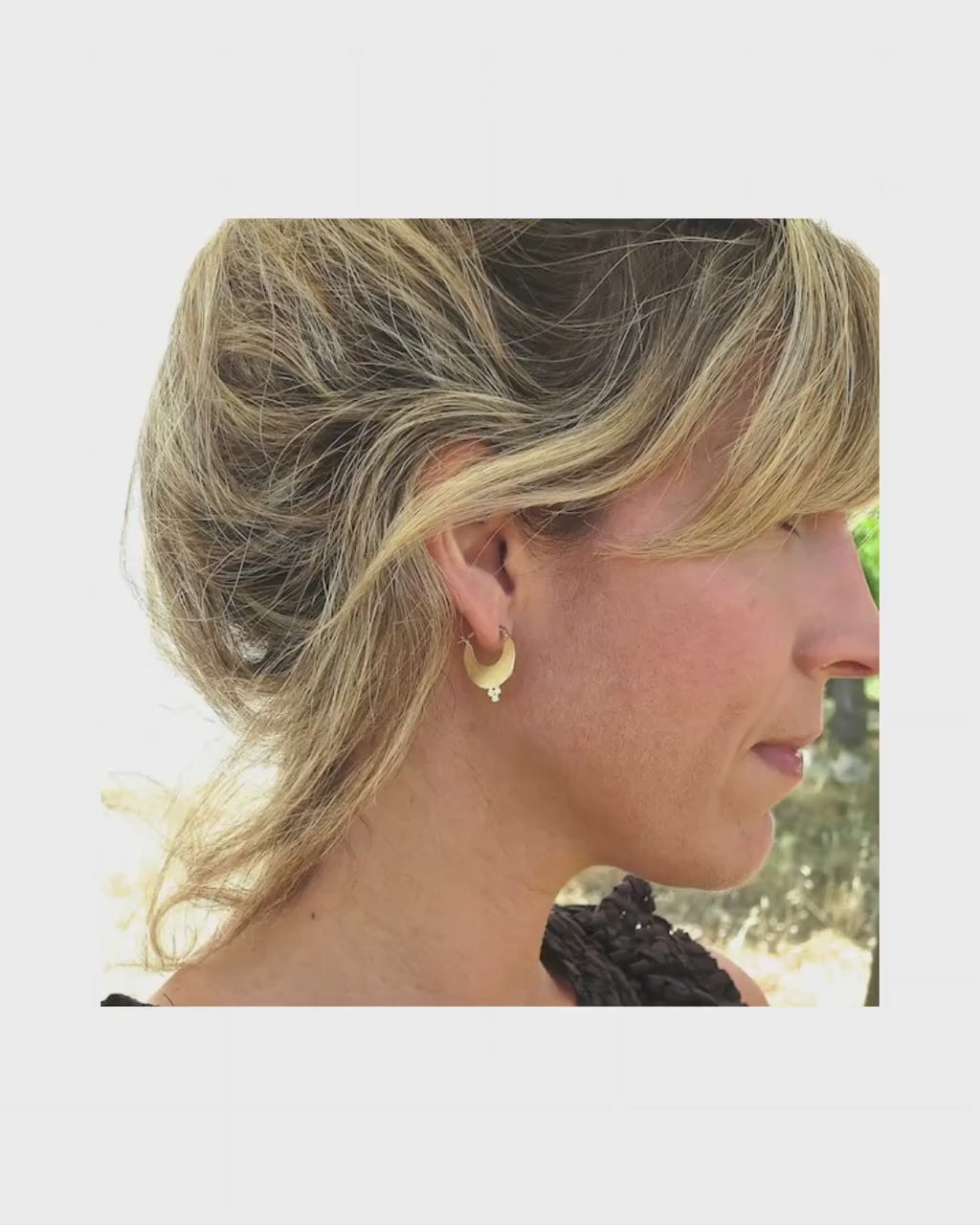 14K solid Gold hoop earrings, Vintage hoop earrings