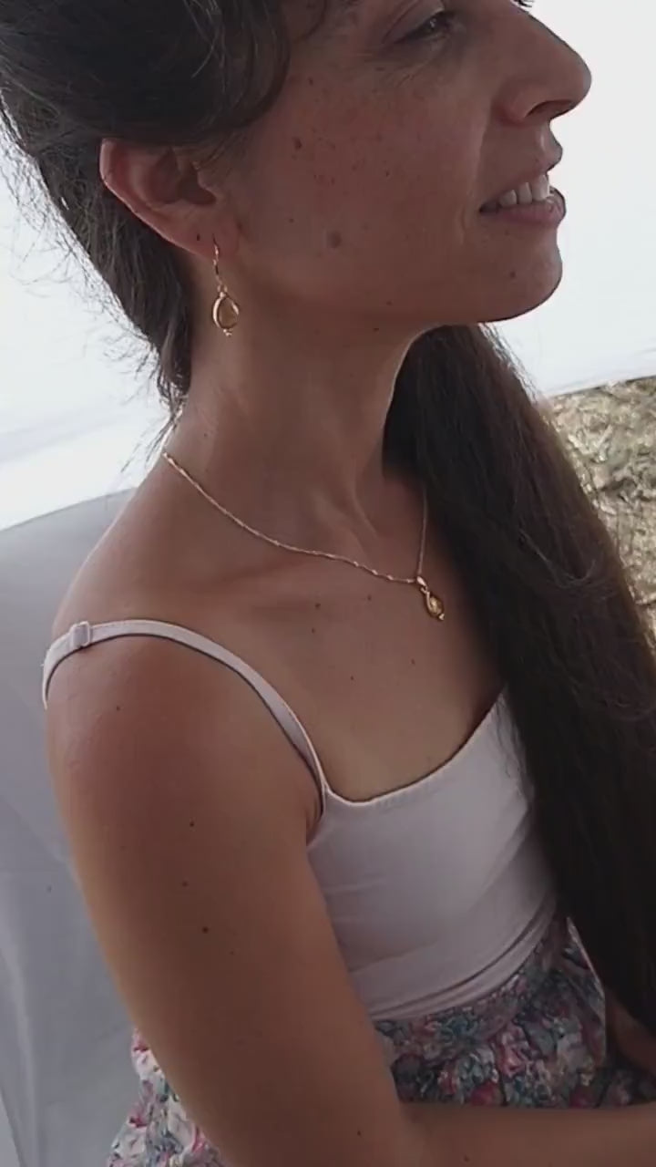 Smoky quartz gold earrings, 14k gold Teardrop brown stone dangle earrings