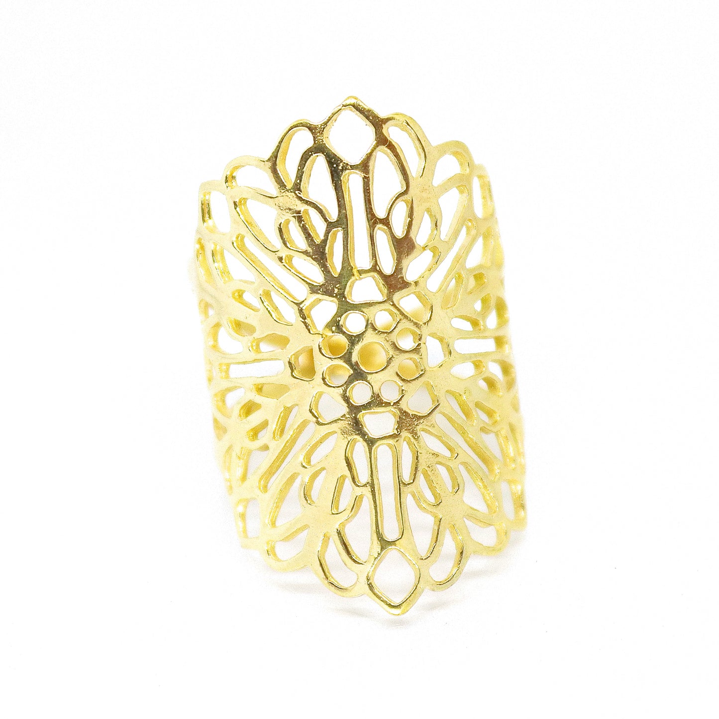 Flower 14K gold ring, 14k solid gold ring