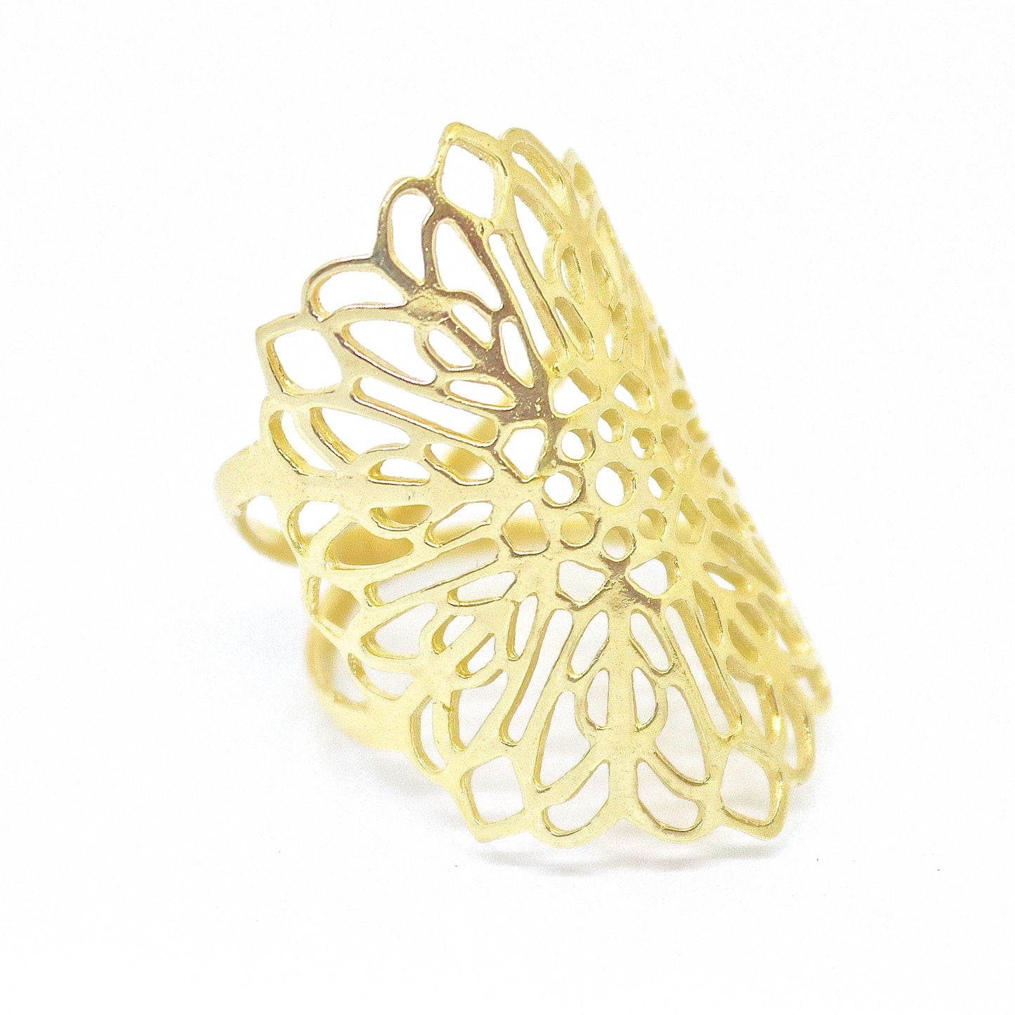 Flower 14K gold ring, 14k solid gold ring