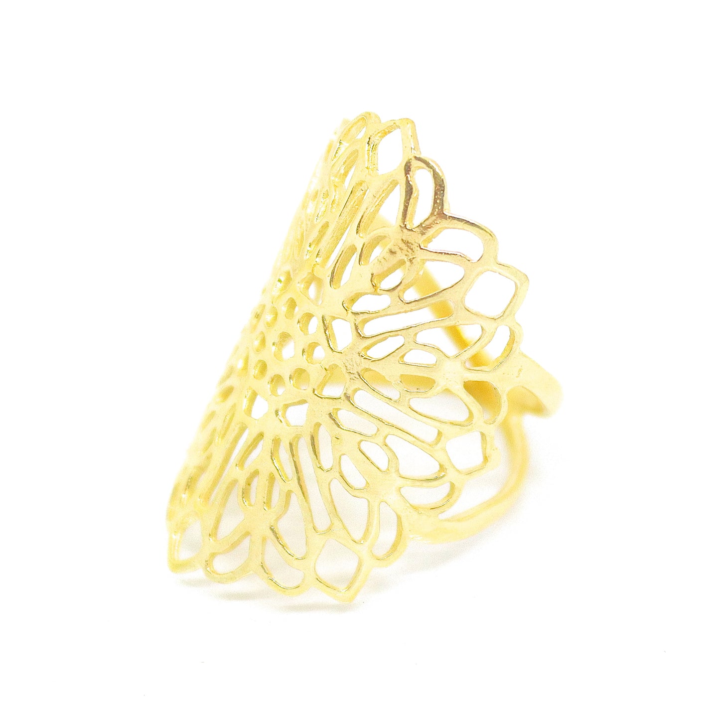 Flower 14K gold ring, 14k solid gold ring