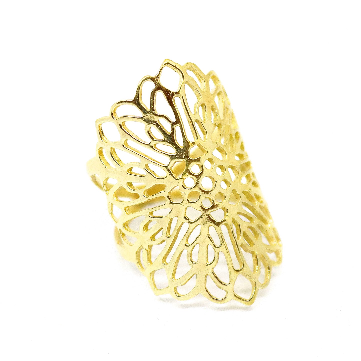 Flower 14K gold ring, 14k solid gold ring