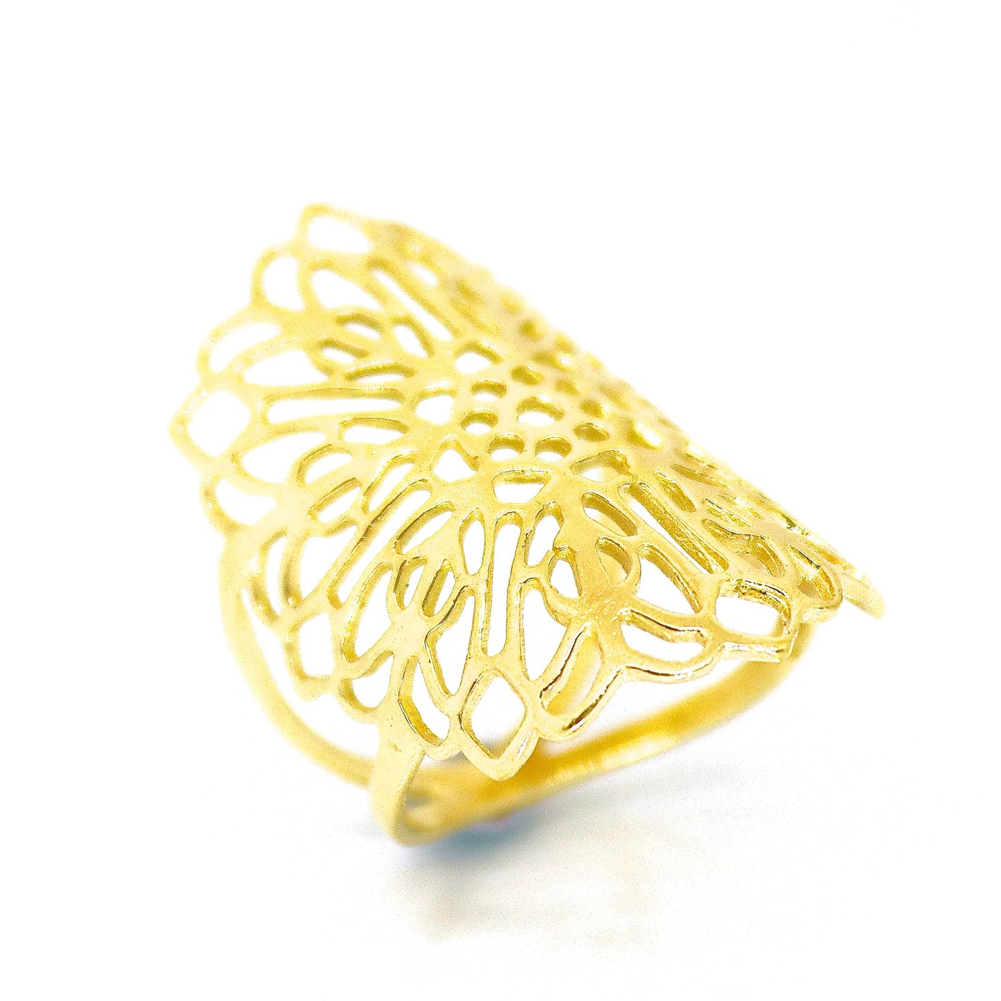 Flower 14K gold ring, 14k solid gold ring