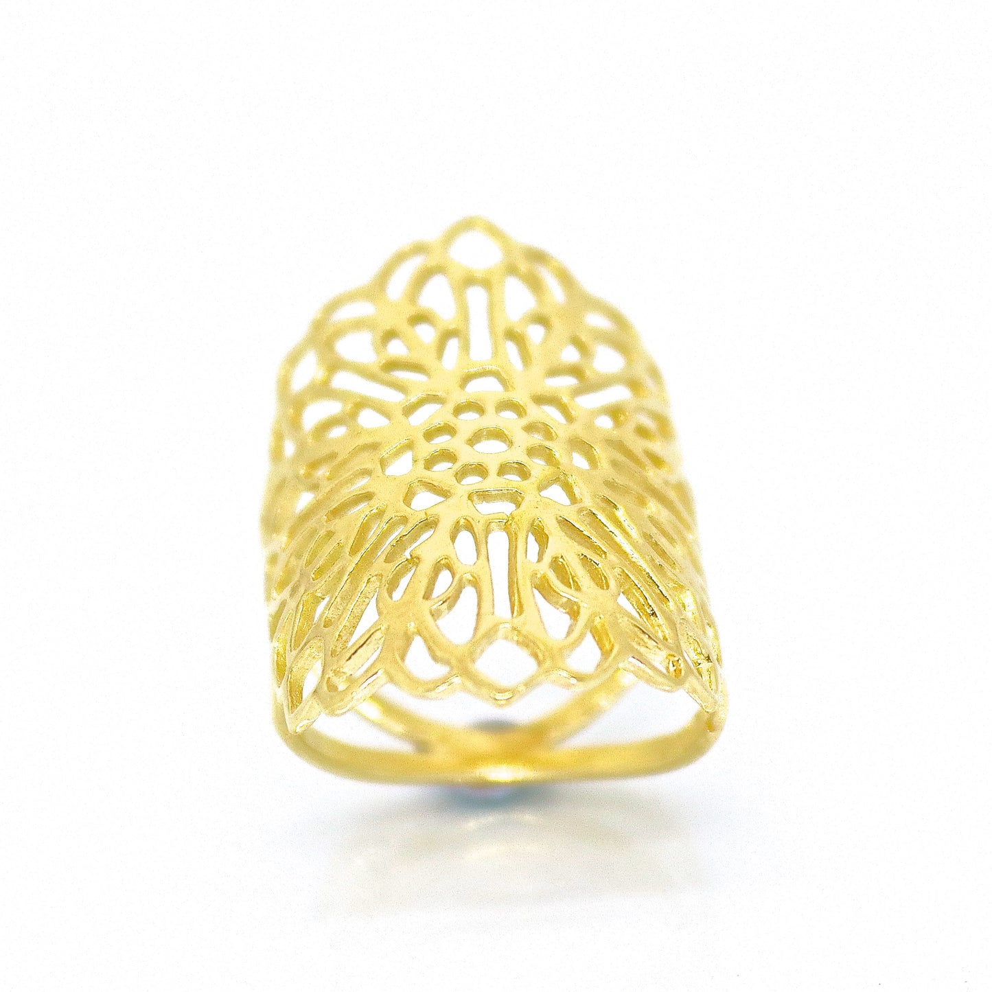 Flower 14K gold ring, 14k solid gold ring