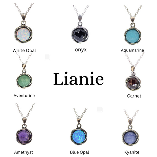 Gemstone sterling silver 925 pendant necklace