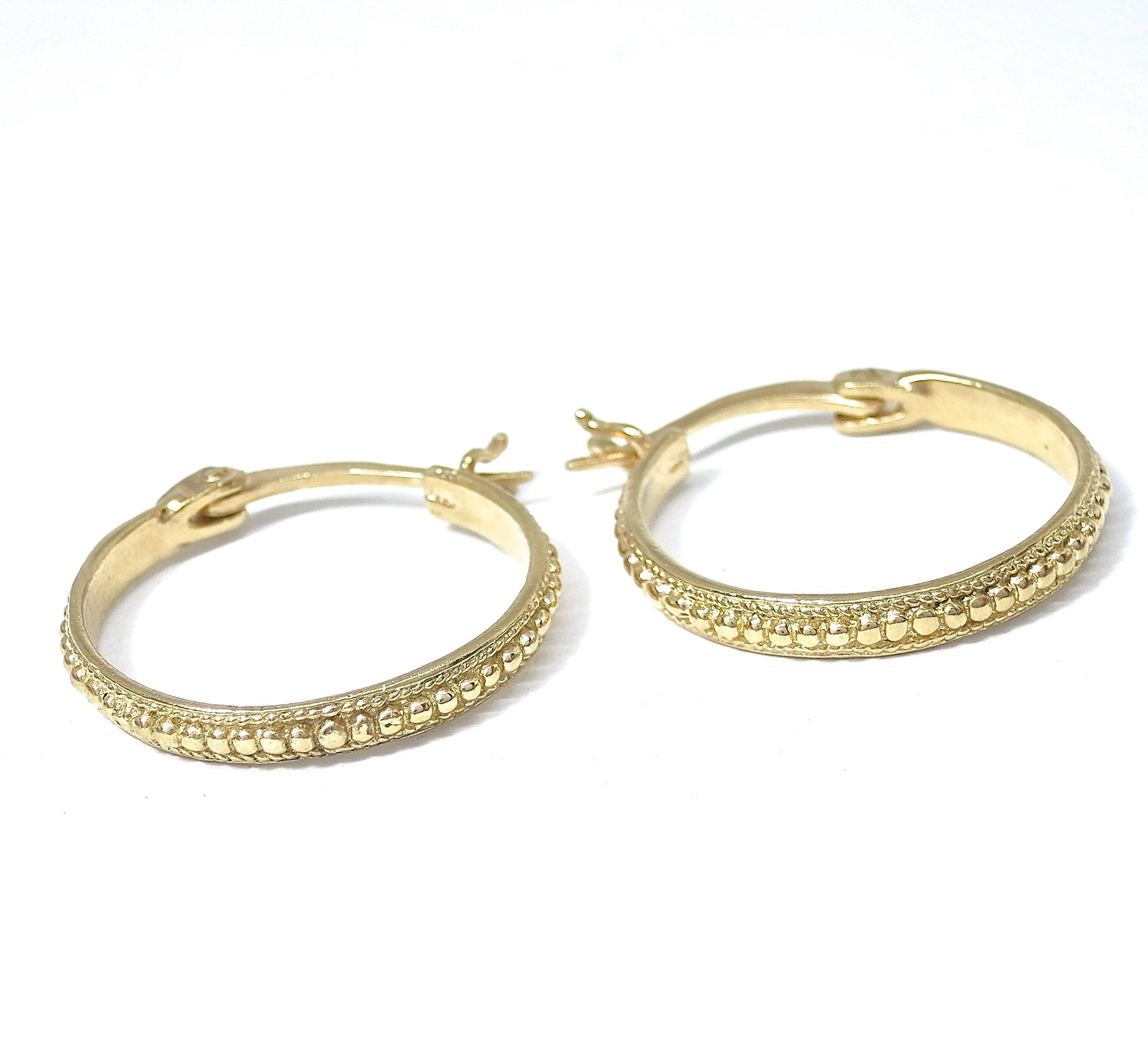 14k gold hoop earrings vintage style