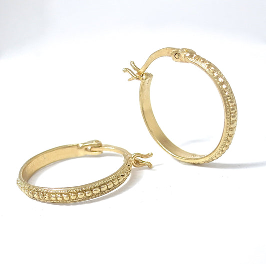 Gold hoop earrings vintage style