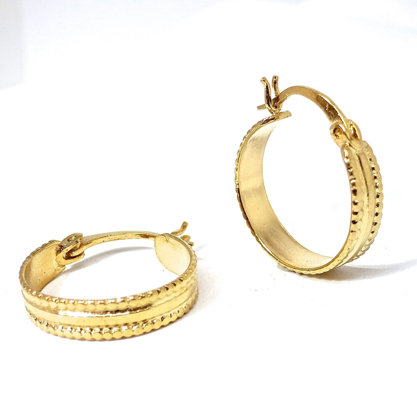 Wide solid 14k gold hoops earrings, Chunky gold hoop earrings, Real 14k solid gold hoop earrings