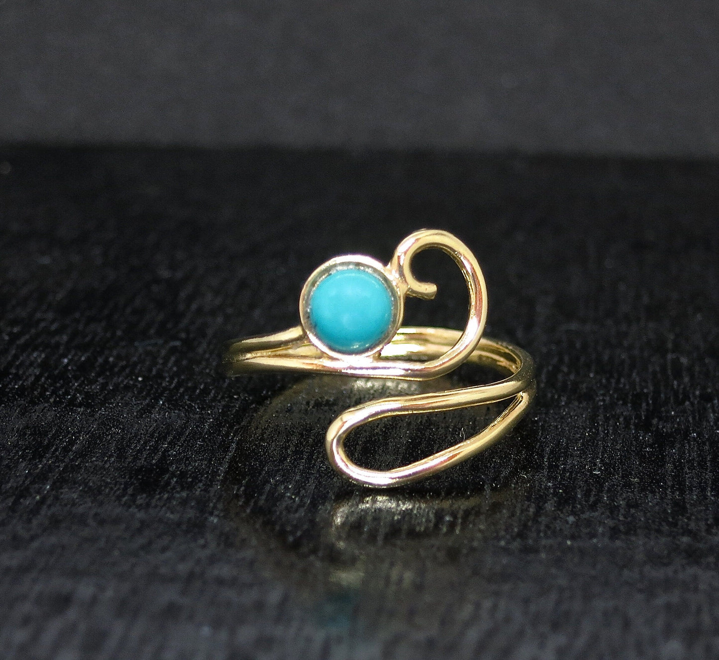 Gold Turquoise ring, 14K Turquoise ring, Solid 14K gold Ring, Adjustable Ring, Boho gold Ring, 14K Gold Rings for women Unique gold Ring