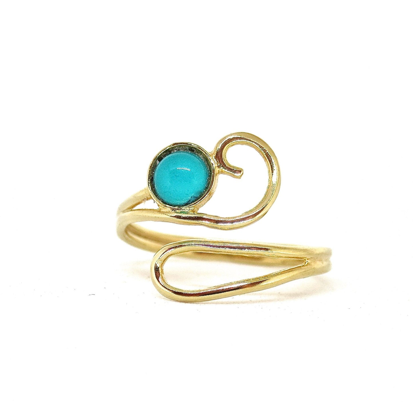 Gold Turquoise ring, 14K Turquoise ring, Solid 14K gold Ring, Adjustable Ring, Boho gold Ring, 14K Gold Rings for women Unique gold Ring