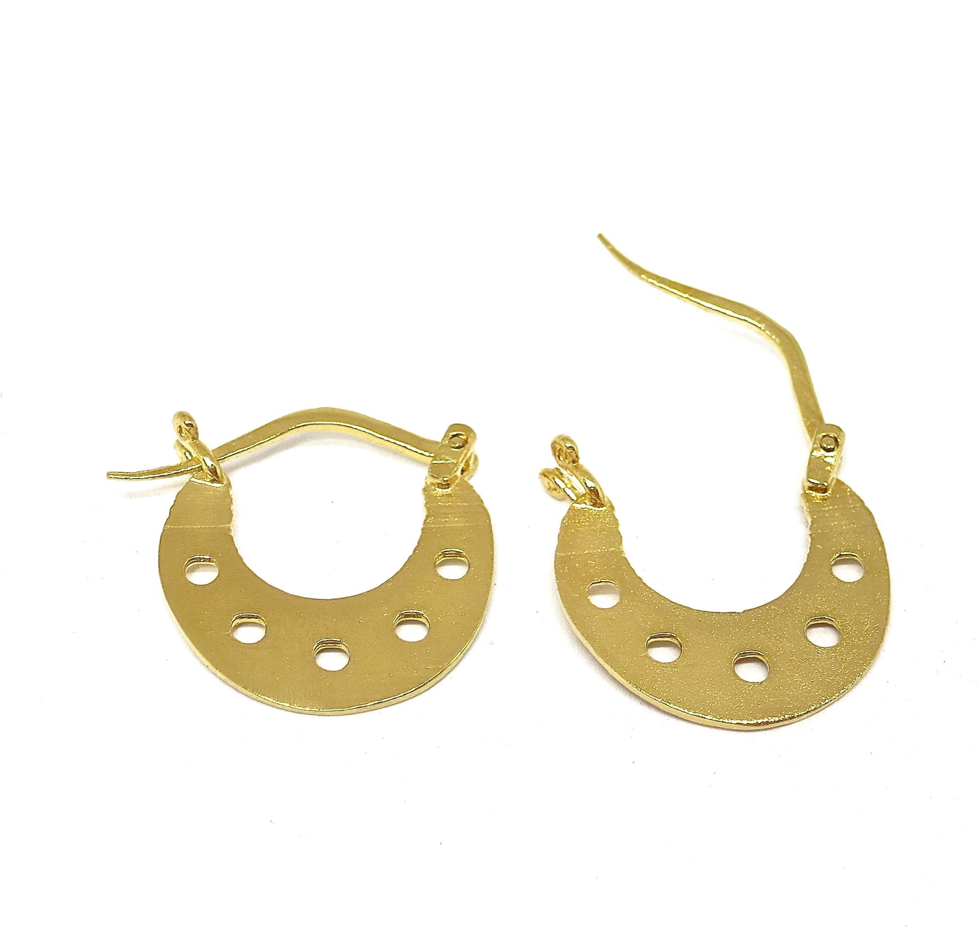 Solid 14k gold hoop earrings, Horseshoe jewelry