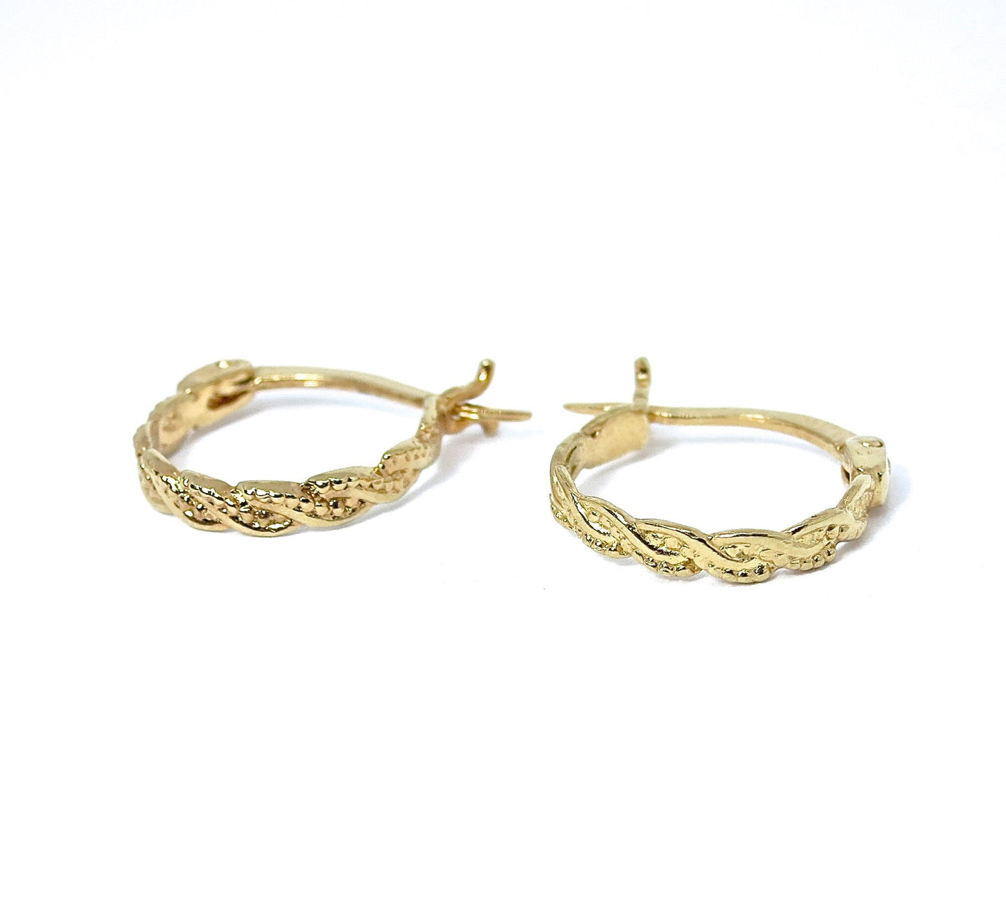 Solid 14k gold hoop earrings, Huggie 14k gold hoops
