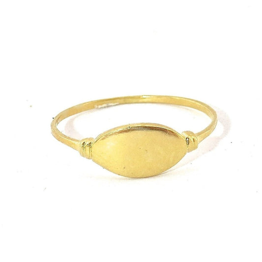 Signet solid 14k gold ring band