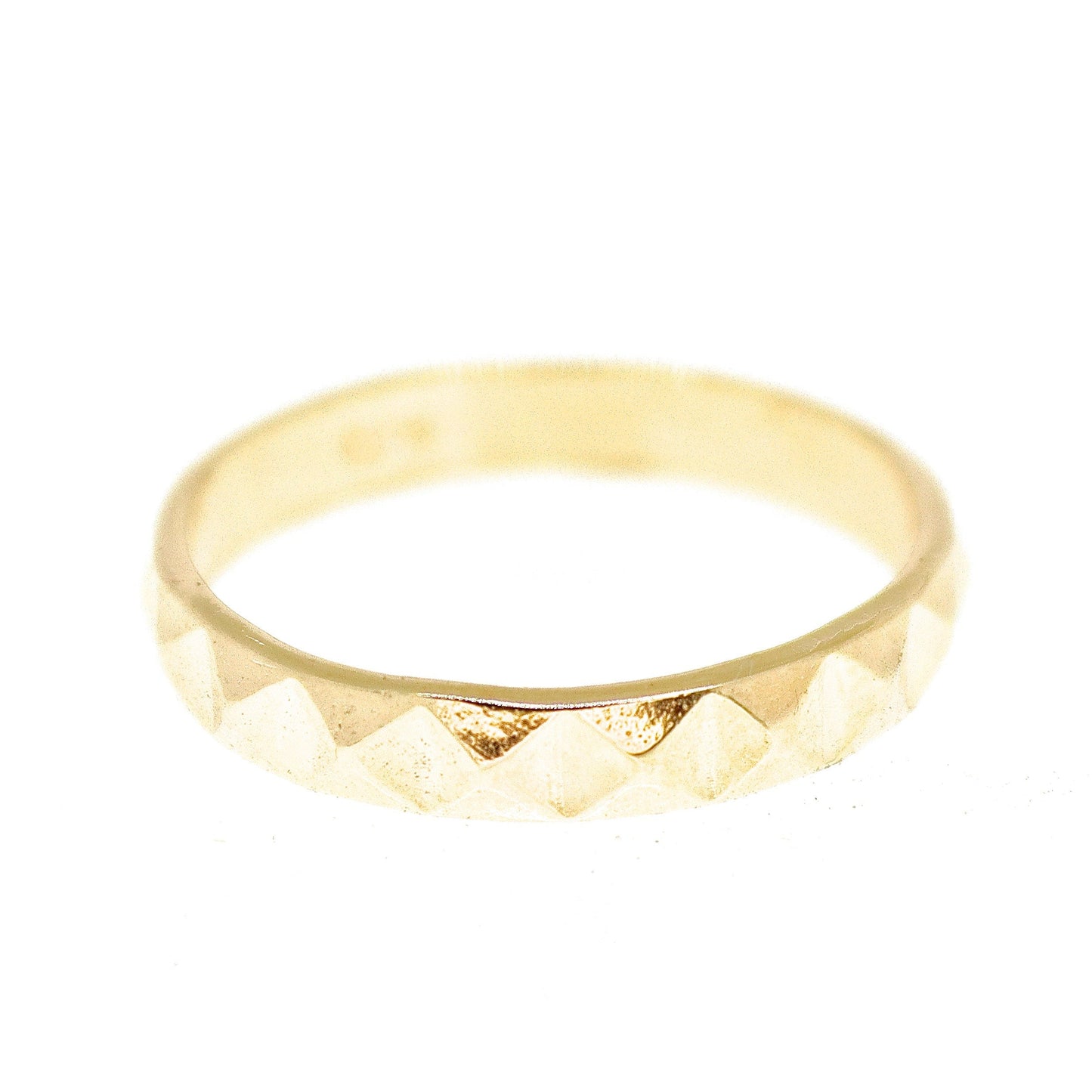 Solid 14k gold ring band, Pattern gold ring