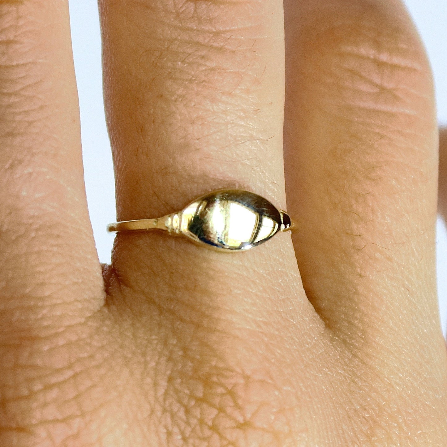 Signet solid 14k gold ring band