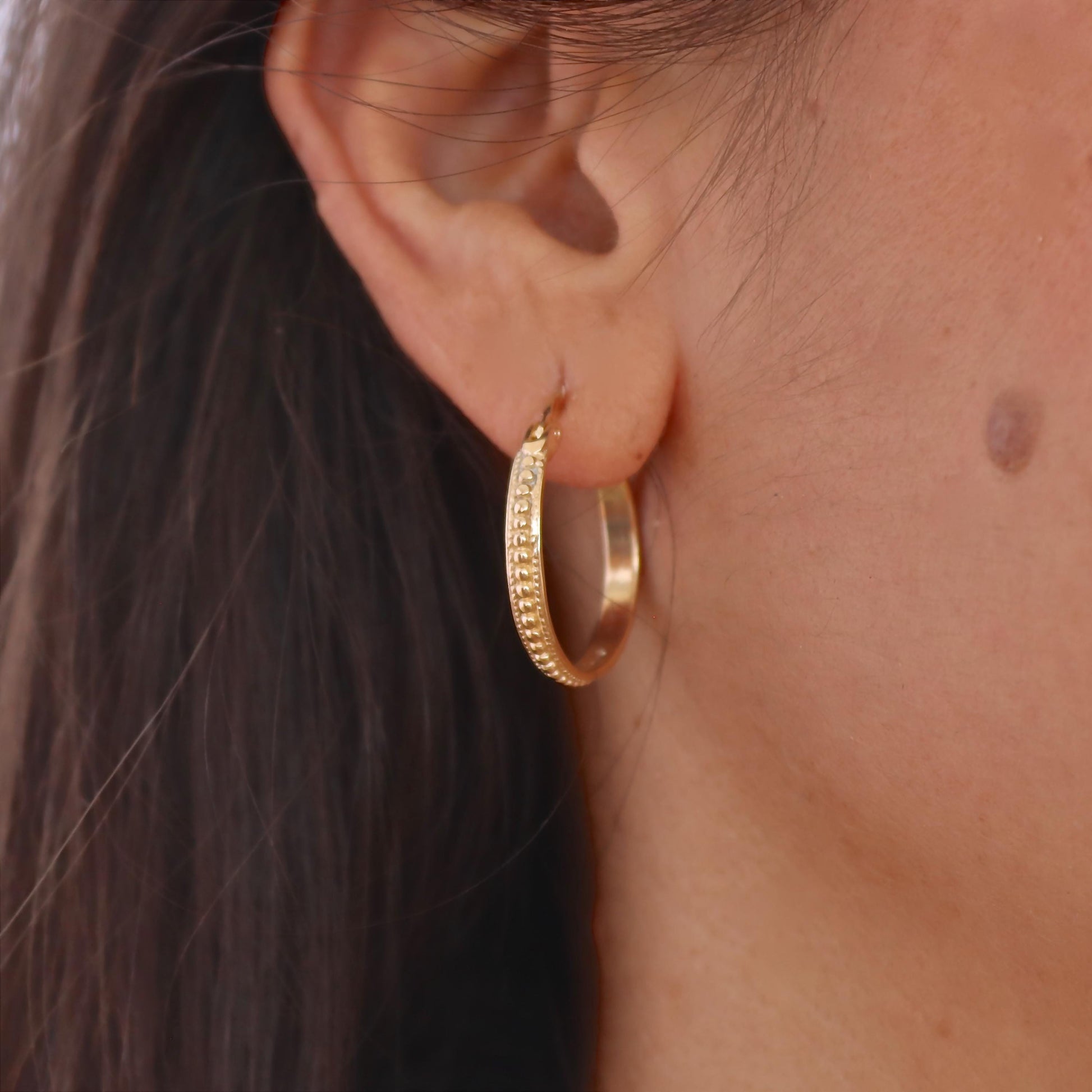 14k gold hoop earrings vintage style