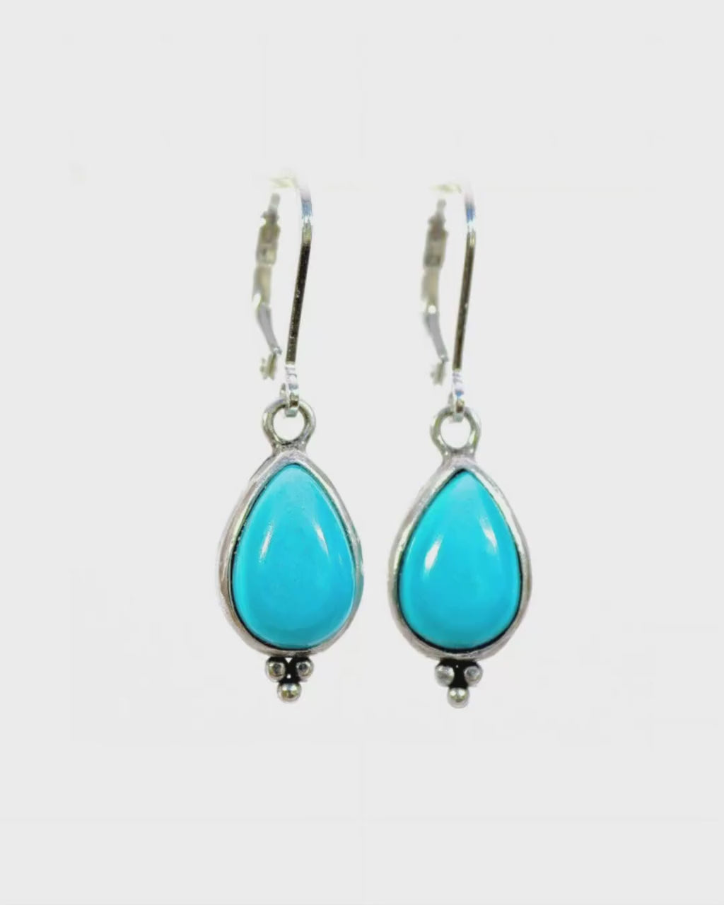 Turquoise Solid 14k gold teardrop dangle earrings